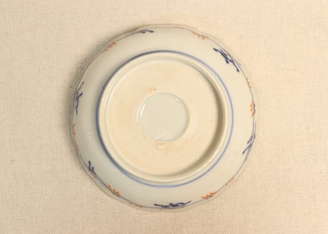 明治前期色絵籠目と牡丹図なます皿
