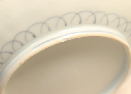 明治前期色絵果物籠引き人物図7寸皿
