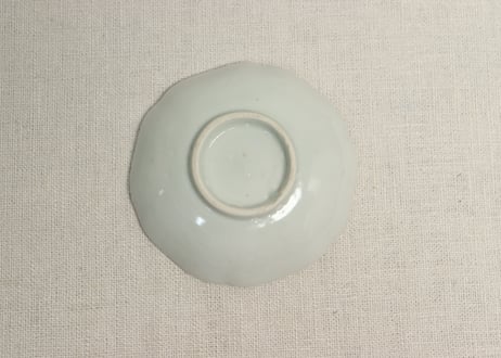 江戸幕末染付三方丸文図豆皿
