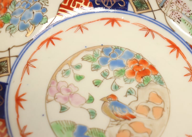 江戸幕末色絵牡丹と花鳥図なます皿 | 吉祥寺PukuPuku