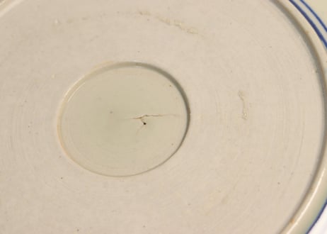明治後期~大正紙刷蛸唐草図8寸皿　かたつき