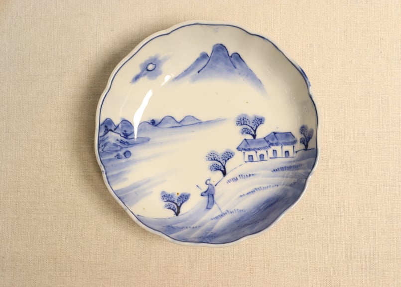 明治前期染付山水人物図なます皿 | 吉祥寺PukuPuku