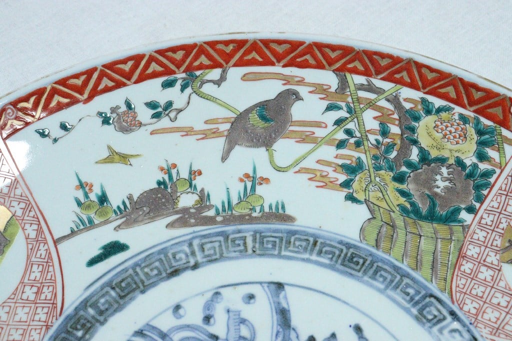 明治前期色絵ザクロに鳥図尺5寸皿 | 吉祥寺PukuPuku