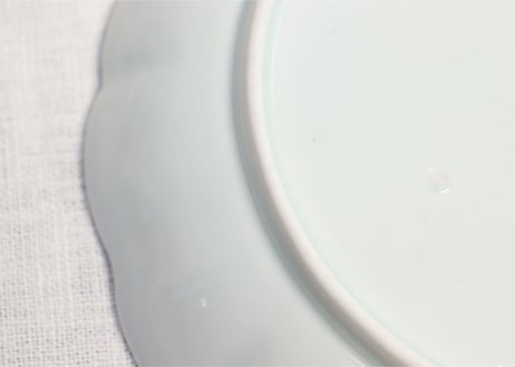 江戸後期染付柳に牡丹図6.5寸皿