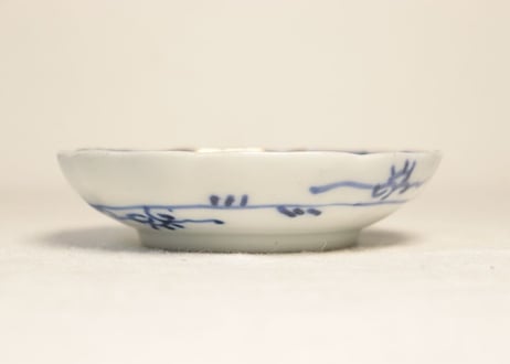 明治前期色絵桐と花図小皿