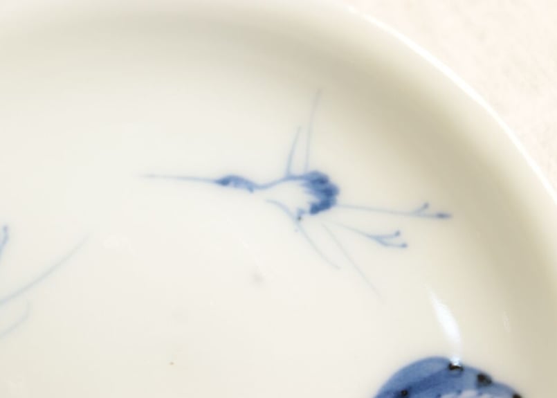 明治後期~大正染付松鶴図小皿 個体差多め | 吉祥寺PukuPuku