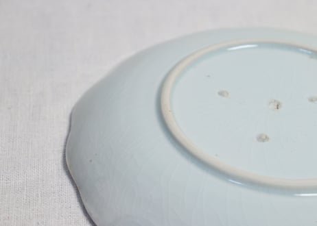 江戸幕末染付芦に鷺図7寸皿 甘手