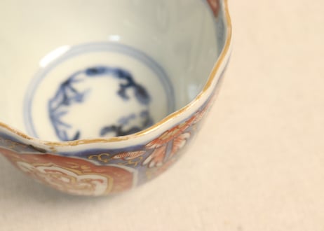 明治前期色絵四方に龍と鳳凰図通り物向付