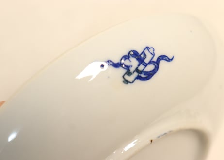 明治後期～大正銅判色絵龍と梅図5寸皿