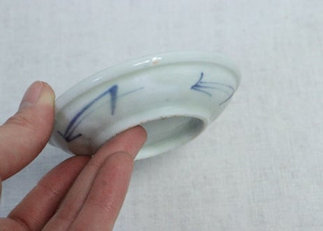 江戸中期染付柳図豆皿