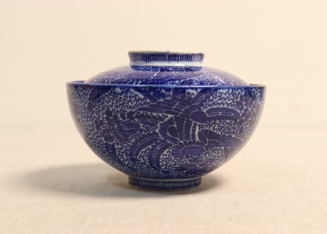 明治前期紙刷桐と鳳凰図飯茶碗
