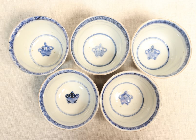 明治前期色絵菱文に松竹梅と鶴亀図向付 | 吉祥寺PukuPuku