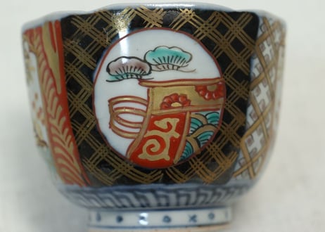 明治前期色絵松竹梅と牡丹図向付