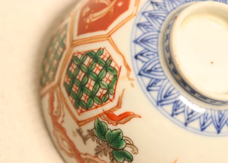 明治前期色絵桐と鳳凰図蓋茶碗