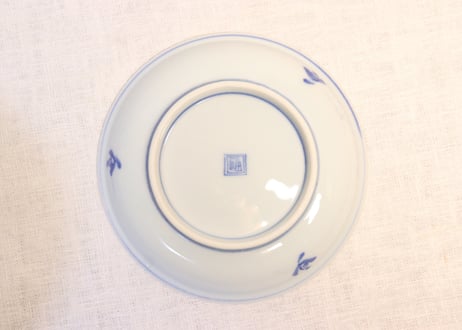 明治後期～大正染付いかだ人物図5寸皿