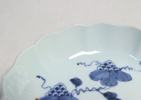 江戸幕末染付山葡萄図なます皿①