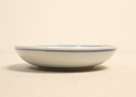 明治後期～大正銅判芦と鶴図小皿