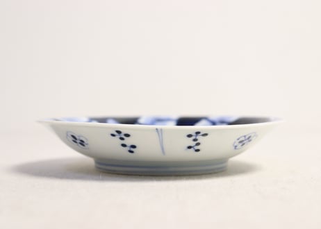 明治後期～大正染付芭蕉図通り物小皿