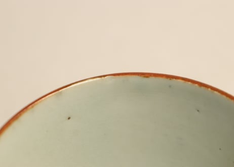 江戸後期染付杉菜に縞図猪口