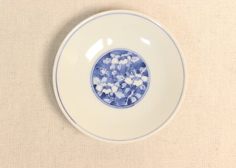 桔梗紋　六歌仙　印判皿　窓絵　染付　小皿　中皿　6枚セット 桔梗紋 六歌仙 印判皿 窓絵 染付 小皿 中皿 6枚セット