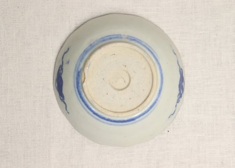 明治後期～大正銅判牡丹唐草文なます皿 色擦れ,個体差有り