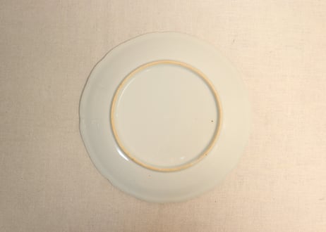 明治後期～大正銅判麦と菊図７寸皿