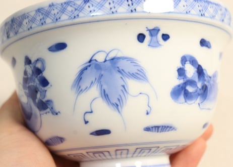 大正~昭和戦前ゴム判七福神図蓋茶碗
