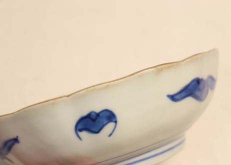 江戸幕末色絵菊に鳳凰と竹梅図なます皿