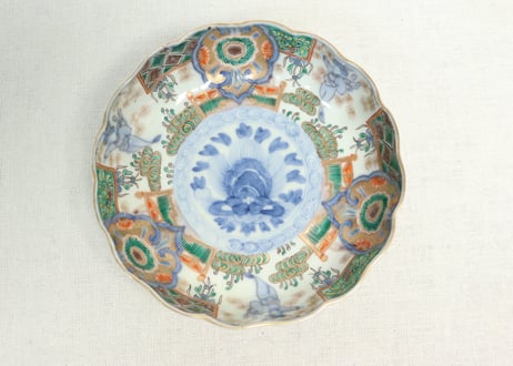 色絵　唐草文なます、小皿、飯碗セット 伊万里染付萩唐草文小なます皿 五枚組 / Imari Small Blue & White