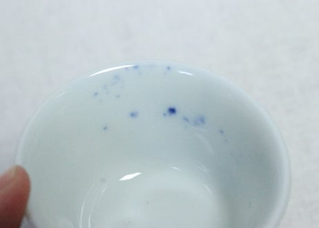 明治前期染付草花図煎茶碗