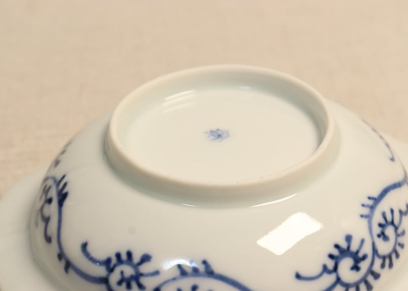 明治後期～大正染付花図五弁鍔縁5寸深皿 | 吉祥寺PukuPuku