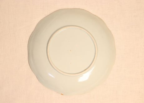 江戸幕末染付椿に鳥図尺皿 小ホツ