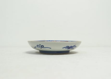 明治前期色絵柘榴と鶴亀図小皿①