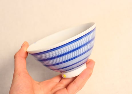 大正～昭和戦前染付輪線図蓋なし茶碗②　高台ホツ