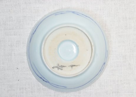 江戸幕末染付蝶図なます皿