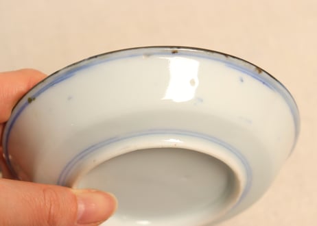 明治後期～大正銅判楼閣人物図縁立ち小皿