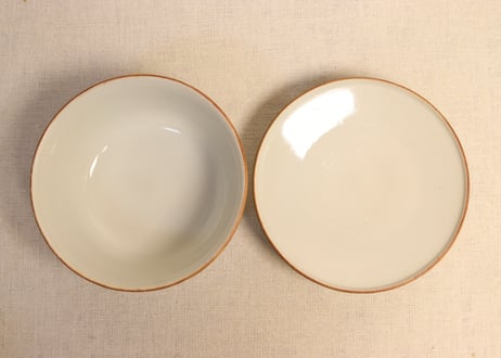 明治前期九谷焼色絵家風景図通り物蒸茶碗