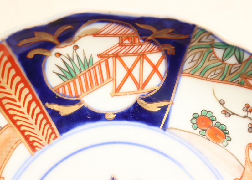 明治前期色絵桃と籠図7寸皿 | 吉祥寺PukuPuku