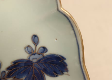 江戸中期色絵桐に蔦花図7寸皿
