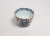 江戸幕末赤絵金彩秋海棠図通り物向付①