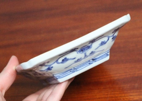 江戸中期色絵総柄牡丹図長皿➁