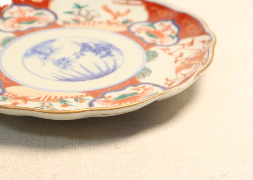 明治前期色絵鳳凰と蘇鉄図7寸皿 5客組 釉飛び有り | 吉祥寺PukuPuku