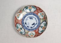 明治前期大聖寺焼色絵花図5寸皿①