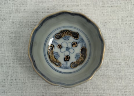 明治前期色絵松竹梅と牡丹図向付