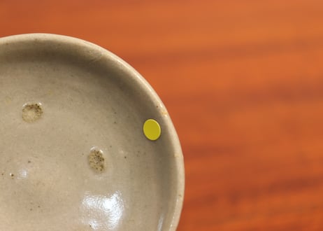 江戸幕末灰釉豆皿　5客組　窯傷込