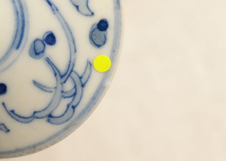 明治前期染付鳳凰図銚子 共箱付き,2ｐセット/ニュウ,蓋小ホツ複数