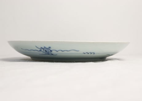 江戸幕末松鶴図尺皿 ムシクイ,少フリモノ