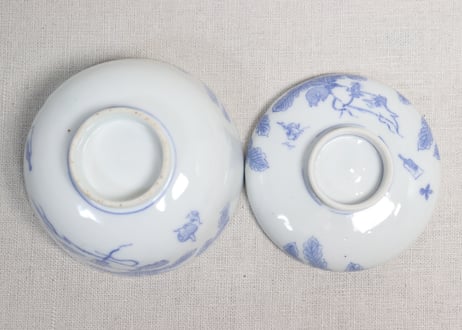明治後期～大正銅判鼠大根図蓋茶碗③蓋小ニュウ