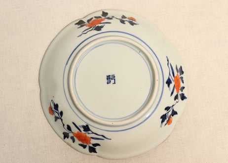 江戸後期色絵鳳凰と桜図五弁7寸皿 5客組