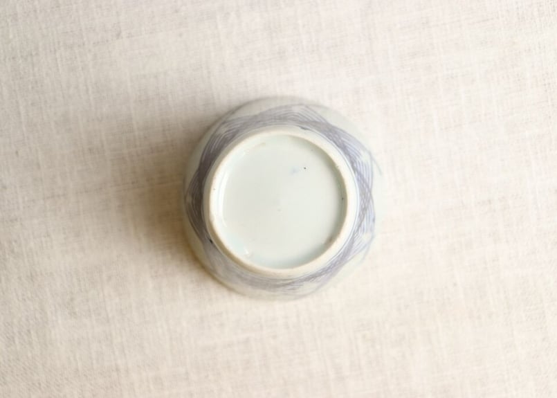猪口　盃　記念杯　販促品　明治　大正　昭和　染付　草花文様 猪口 盃 記念杯 販促品 明治 大正 昭和 染付 草花文様